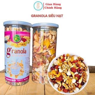 Granola Siêu Hạt, Ngũ Cốc Ăn Kiêng Giảm Cân, Ăn liền, Giòn Thơm 500g