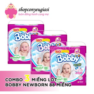 Combo 3 bịch tã lót Bobby NewBorn 1 - 88 Miếng