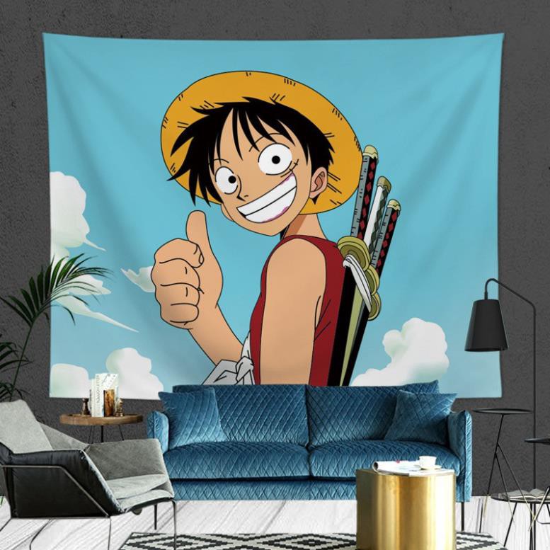Tranh Vải Treo Tường Decor Anime One Piece Trang Trí Phòng, Bàn Máy Tính - Tặng kèm đèn led và phụ kiện