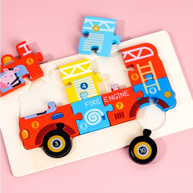Đồ chơi bộ tranh xếp hình lắp ráp các phương tiện giao thông 3D cho bé - đồ chơi ghép hình thông minh giúp bé tư duy