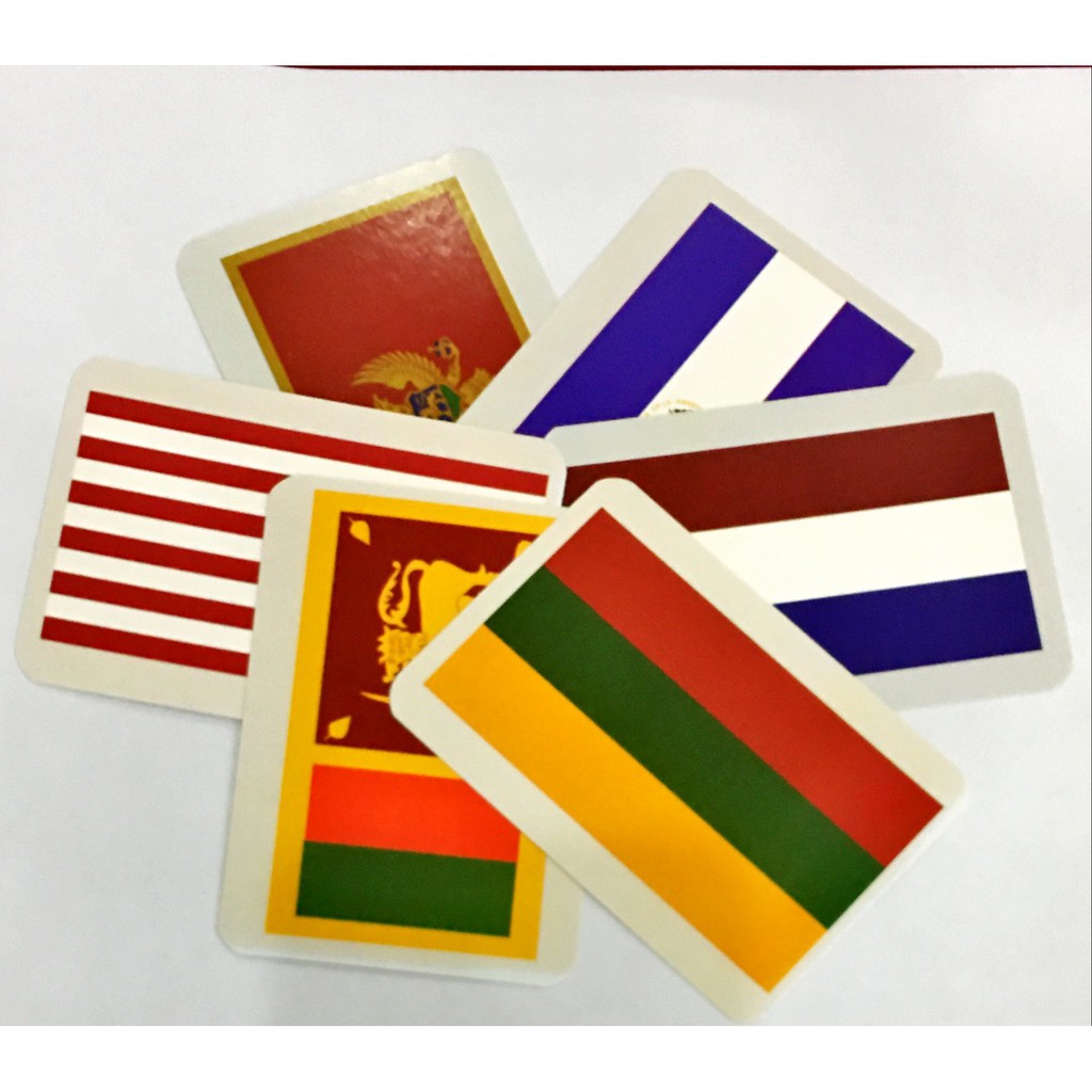 Flashcard quốc kỳ 197 nước trên thế giới - Thẻ học thông minh theo phương pháp giáo dục mới