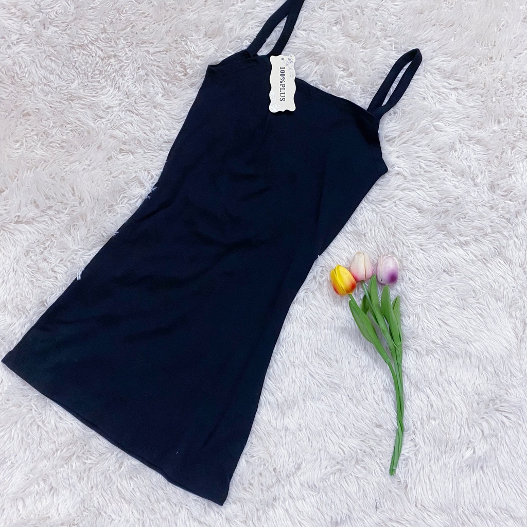 [ Rẻ Vô Địch ] [Ảnh thật] Váy hai dây bản to co giãn cổ vuông 24APRIL 🌸 Váy 2 dây basic | BigBuy360 - bigbuy360.vn