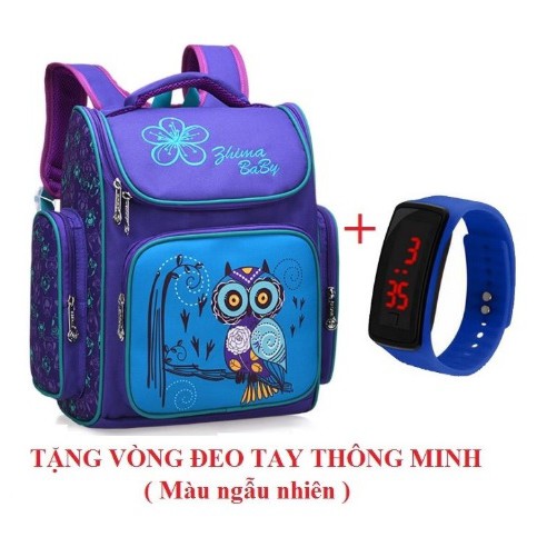 BaLo Chống Lưng Gù Học Sinh Hình Mặt Mèo Tặng Vòng Đeo Tay Thông Minh