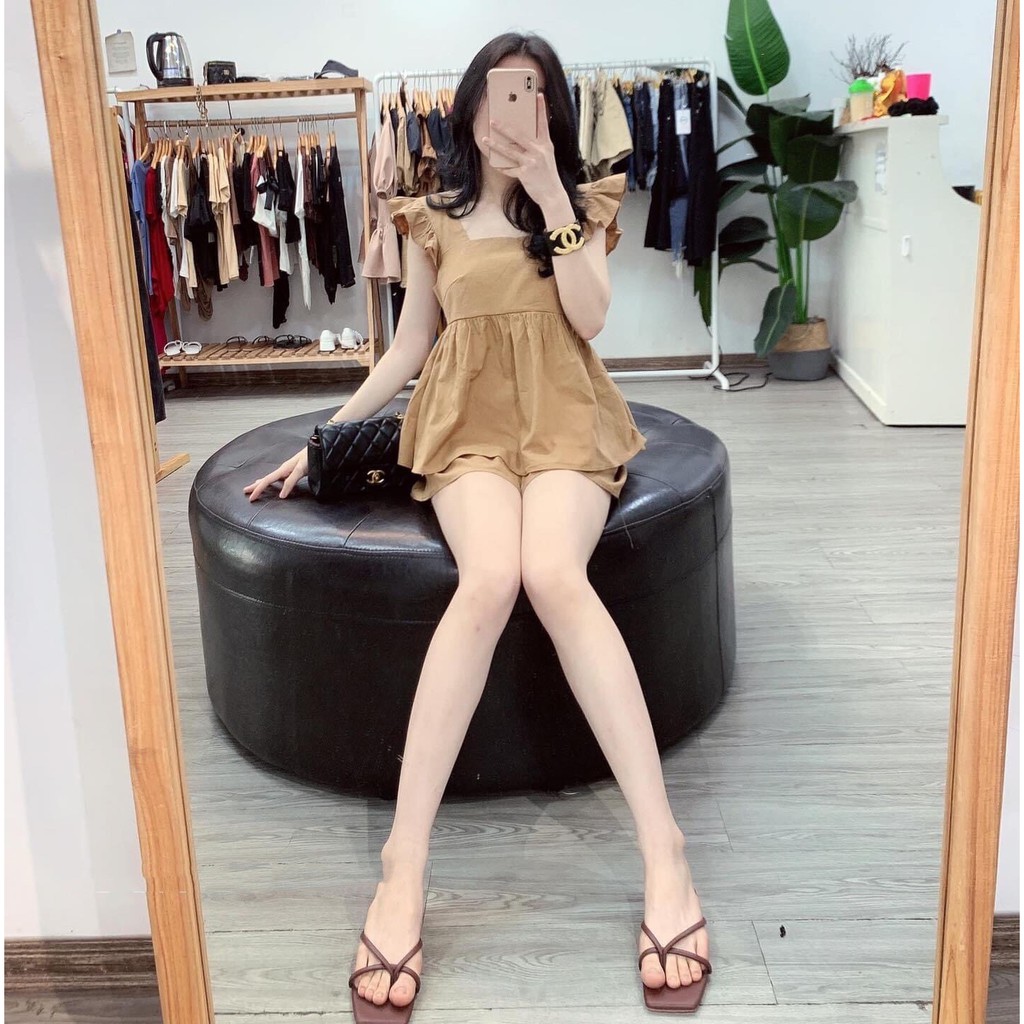 [SET TRANG PHỤC] Set Bộ Nữ, Đồ Bộ Mặc Nhà Áo Dây Cánh Tiên Phối Quần Ngắn Chất Đũi Siêu Mát Ngày Hè | BigBuy360 - bigbuy360.vn