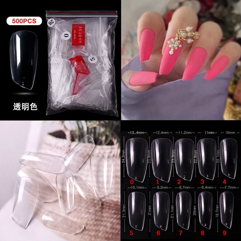 Móng xéo lam nail  móng tay liền mạch dán đầy đủ màu trắng sữa trong suốt miếng dán móng tay mở rộng