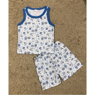 Bộ ba lỗ bé trai Gymboree vải dư xuất Nhật (mũ xanh)