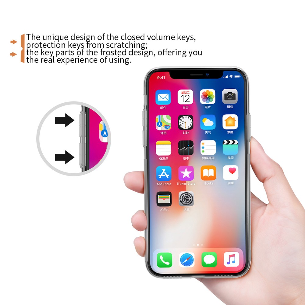 Ốp điện thoại NILLKIN bằng TPU silicon siêu mỏng cho Iphone X Xs