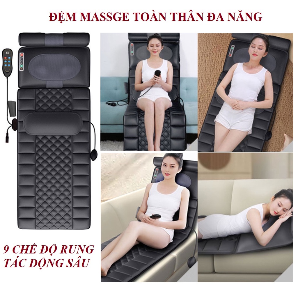 Đệm massage toàn thân, nệm massage xoa bóp giảm đau mỏi vai gáy phục hồi sức khỏe