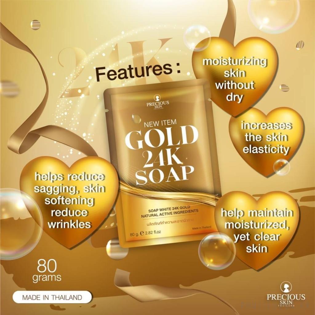 Xà phòng trắŉg da vàng Gold 24K Soap Thái Lan | BigBuy360 - bigbuy360.vn