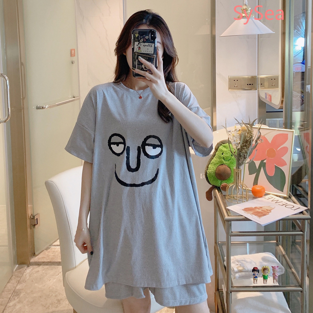 Bộ đồ ngủ dáng rộng size lớn thời trang mùa hè cho nữ