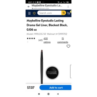 Kẻ mắt Maybelline dạng hũ kèm cọ 24h order wallmart