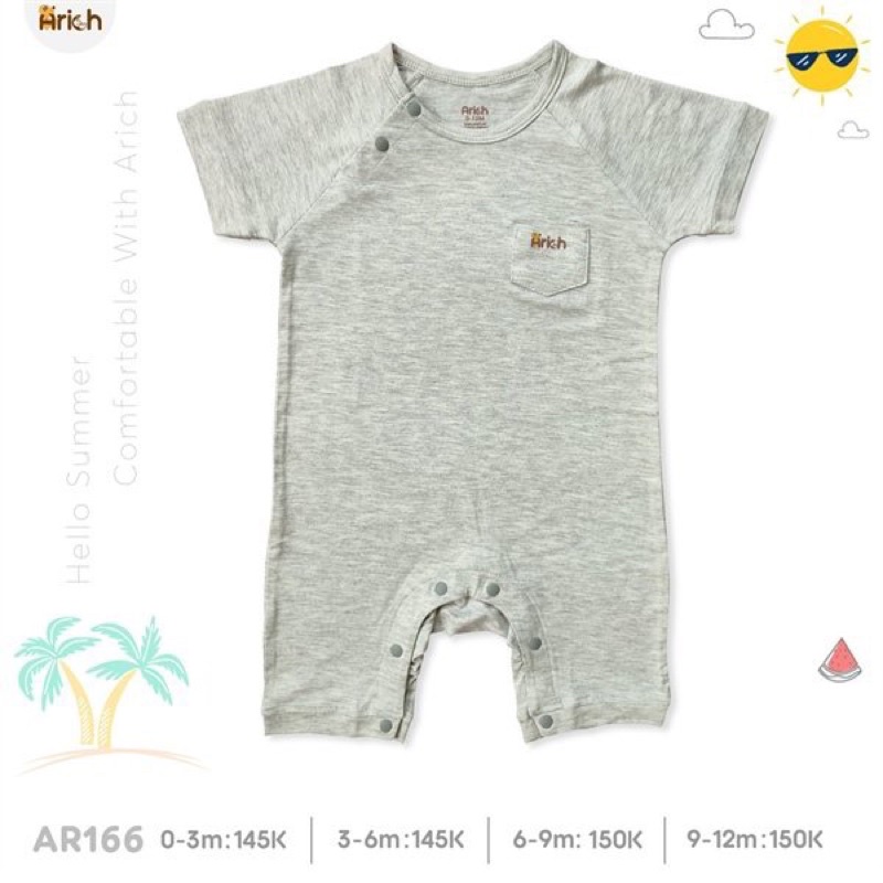 BỘ BODY CỘC VẢI SỢI TRE ARICH (AR16) CHO BÉ TỪ 3 - 12 THÁNG TUỔI