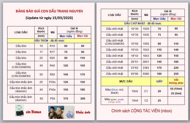 Combo Dấu + mực vải CTV 2