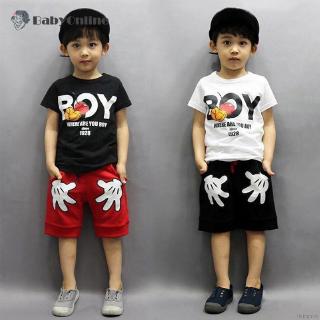 Baby Boys Short Sleeve T-shirt+Pants Outfits Set 1-6Y Clothes