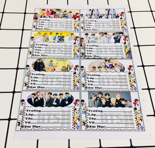 Nhãn vở BTS 32 cái