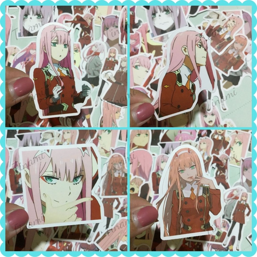 50 Sticker anime manga DARLING in the FRANXX  Zero Two hình dán chống nước trang trí, decor,  làm quà tặng fan hâm mộ