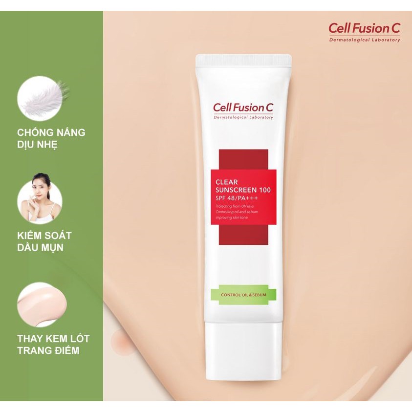 [MẪU THỬ] Kem Chống Nắng CELL FUSION C Nâng Tông Da, Bảo Vệ Da, Kiềm Dầu Sunscreen 100 SPF50+/PA+++ 1.2g | BigBuy360 - bigbuy360.vn