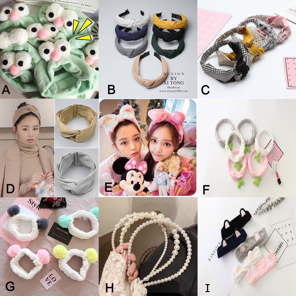 Băng Đô Cài Tóc Bản Rộng Thắt Nút Chéo Màu Tương Phản Bằng Vải Cotton Nguyên Chất Phong Cách Hàn Quốc Dễ Phối Đồ