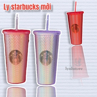 GIÁ RẺ -- Ly cốc cold cup starbucks | cốc uống nước xinh cute có nắp ống hút 710ml phiên bản 2022 | lynhstore