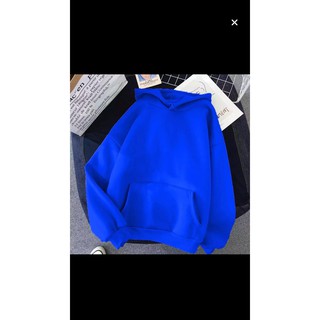 [HCM] Áo hoodie basic màu xanh coban (38-68kg). hoodie trơn