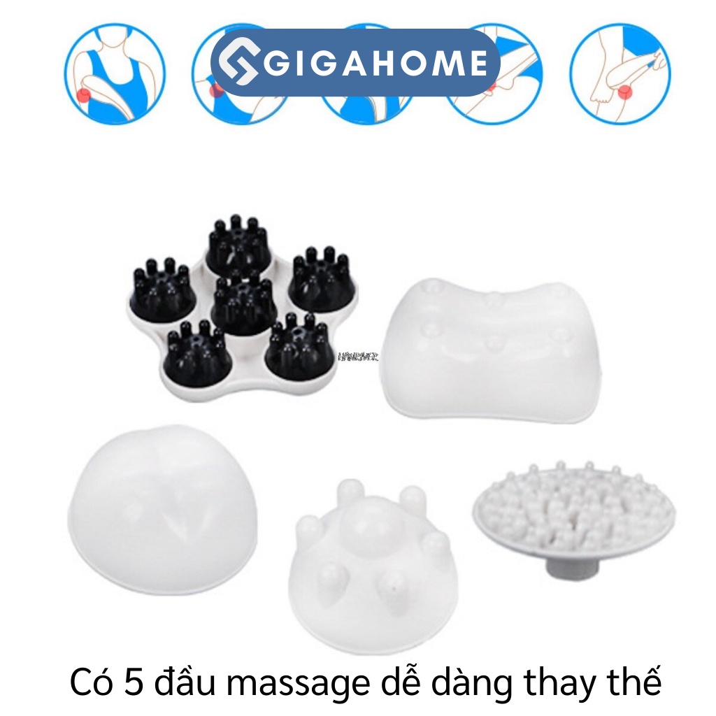 Máy Massge Đấm Bóp Cầm Tay GIGAHOME 5 Đầu Thay Thế, Giảm Mệt Mỏi Toàn Thân 7983