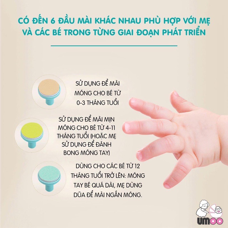 Bộ dụng cụ dũa móng UMOO - An toàn cho bé