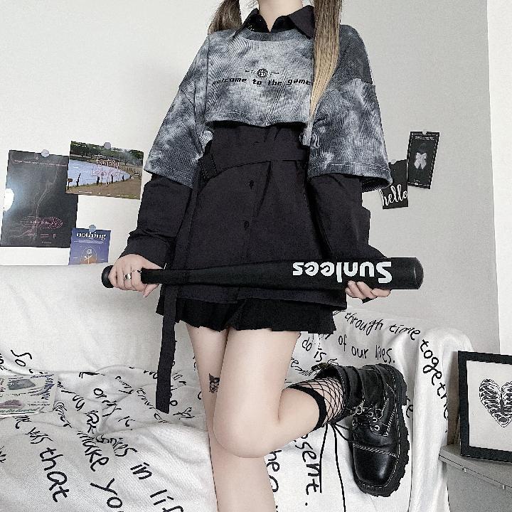 Bộ Áo Nỉ Phối Màu Nhuộm Phong Cách Lolita Mùa Thu Năm 2022 Cho Bé Gái