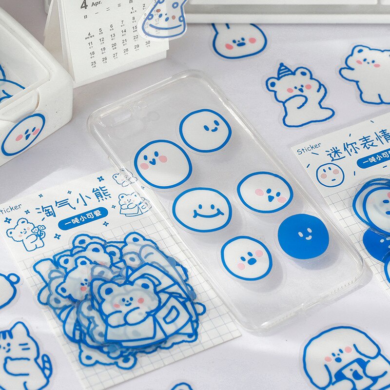 Set 40 nhãn dán đáng yêu dùng trang trí laptop/sổ tay/vali DIY