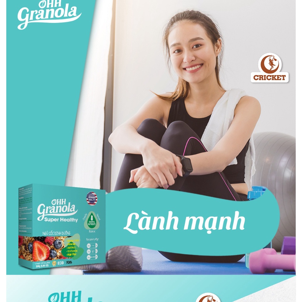 Ngũ Cốc Dinh Dưỡng Super Healthy - Hộp 250g, Ngũ Cốc Nguyên Cám Cân Bằng Dinh Dưỡng, Ngũ Cốc Ăn Sáng Mix Hạt Ăn Liền