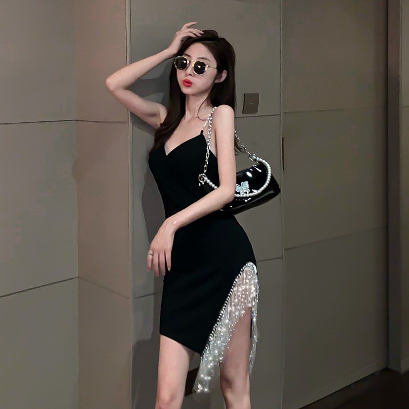 [ sẵn M ]Đầm ôm 2 dây vạt chéo bling bling sexy 2020 | BigBuy360 - bigbuy360.vn