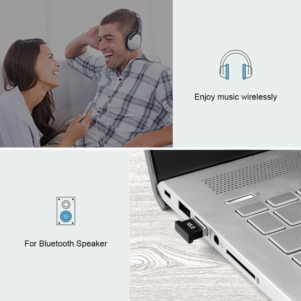 Usb Nhận Tín Hiệu Âm Thanh Bluetooth 5.0 Cho Laptop