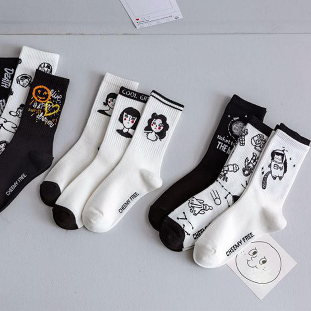 Vớ Cotton Dài In Chữ VANES1 Thời Trang Xuân Thu Cho Nữ