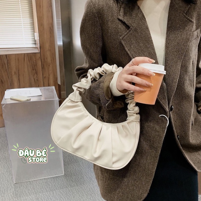 Túi Đeo Vai Nữ Màu Trơn Da Mềm Thời Trang Hàn Quốc - Túi Kẹp Nách Quai Nhúm Da PU Hottrend - Daube - PK004