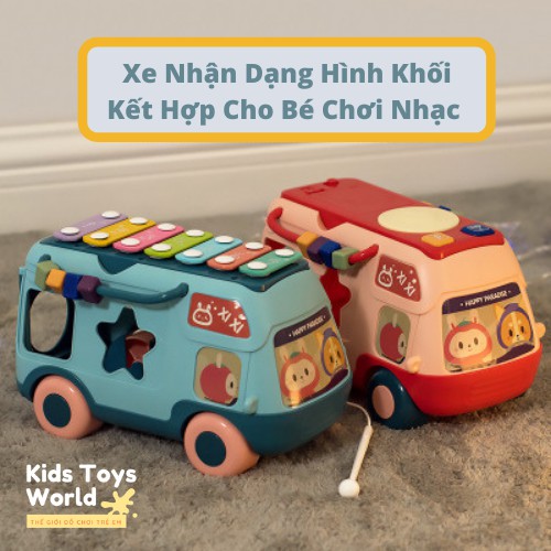 Đồ Chơi XE BUS Hình Khối Kèm Nhạc Thông Minh,Bộ Đồ Chơi Thông Minh Cho Bé