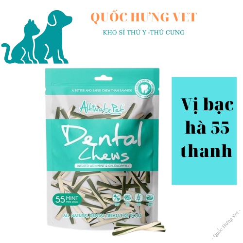 Xương gặm sạch răng thơm miệng cho chó nhiều dạng - vị bạc hà, cranberry 150g- QUỐC HƯNG VET