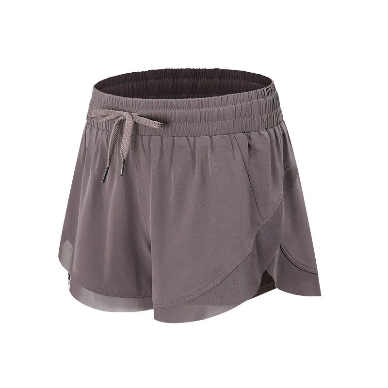 Quần short thể thao 2 lớp tùy chọn màu sắc thích hợp cho chạy bộ