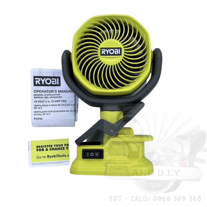 Quạt mini dùng pin 18V RYOBI 18V ONE➕