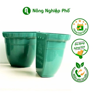 Chậu hoa ốp tường hình quả bí trồng hoa kiểng kích thước 18x11x20cm