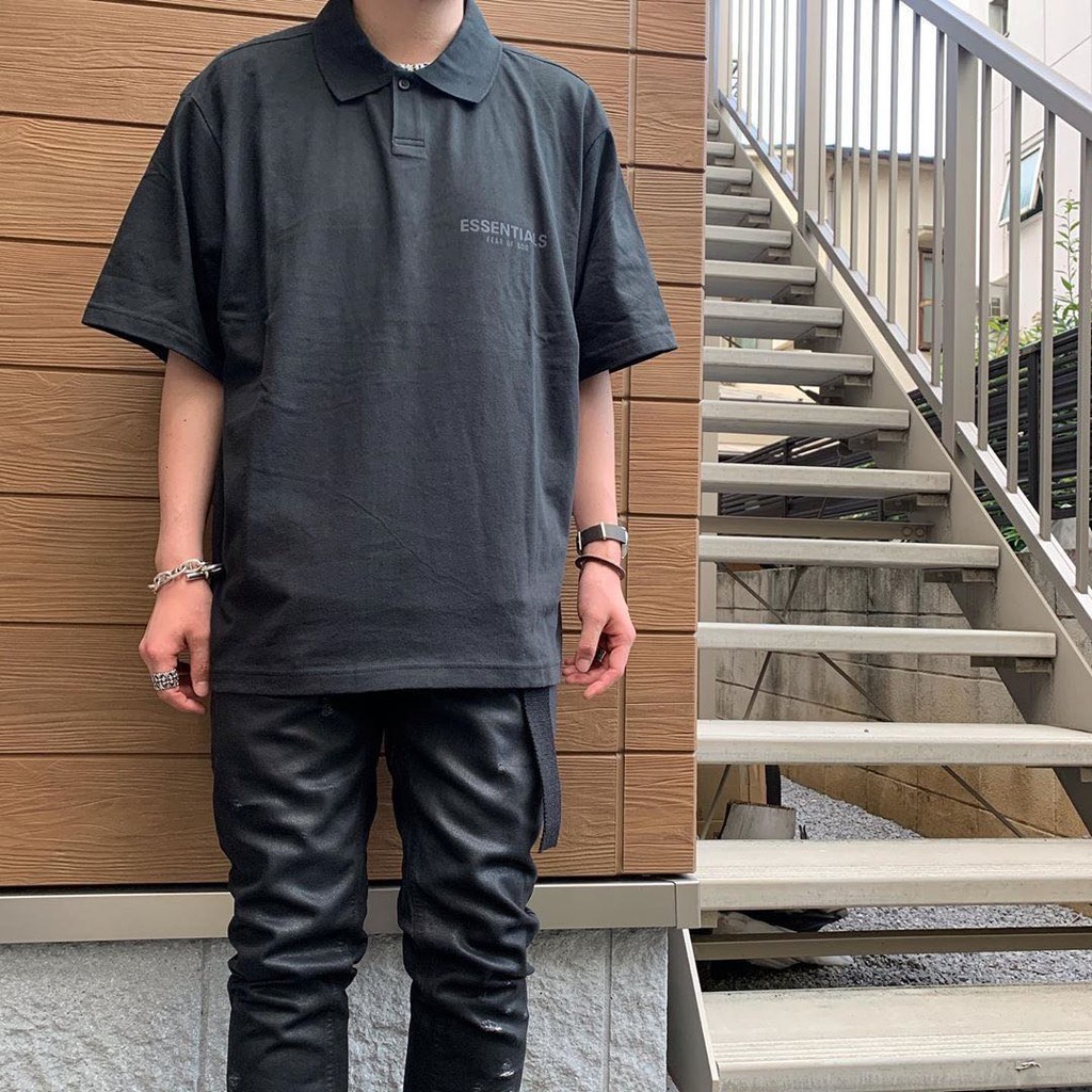 ⚡️[Nomar Quality] - Áo polo FOG Fear of God ESSENTIALS ss20 Black full tag túi, áo thun polo có cổ FOG