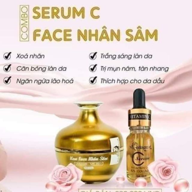 Com bo serum C+kem sâm