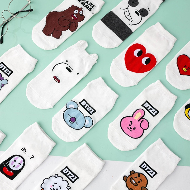 Sale 68% Vớ cotton họa tiết hoạt hình đáng yêu thời trang cho nữ,  Giá gốc 27000đ - 6K69