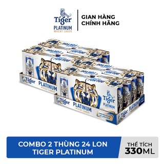 HỎA TỐC HCM - Combo 2 Thùng 24 lon bia lúa mì Tiger Platinum Wheat Lager 330ml/lon