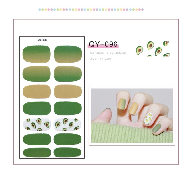 Bộ Dán Móng Tay Gồm 14 Nail Stick Không Thấm Nước Có Sẵn QY