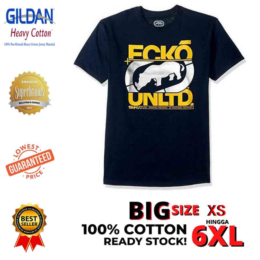 Áo thun tay ngắn chất liệu cotton in hình Ecko size 2T-4XL-5XL-6XL