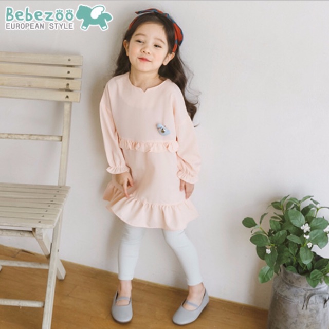 Váy bé gái Hàn Quốc Bebezoo _ cutelace dress pink