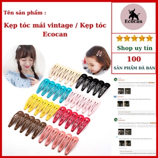 Kẹp tóc mái màu kẹo ngọt Ecocan kẹp tóc hàn quốc phong cách vintage