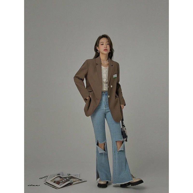 Áo Sweater Dệt Kim Thiết Kế Đục Lỗ Màu Sắc Ngọt Ngào Thời Trang Mùa Hè Cho Nữ