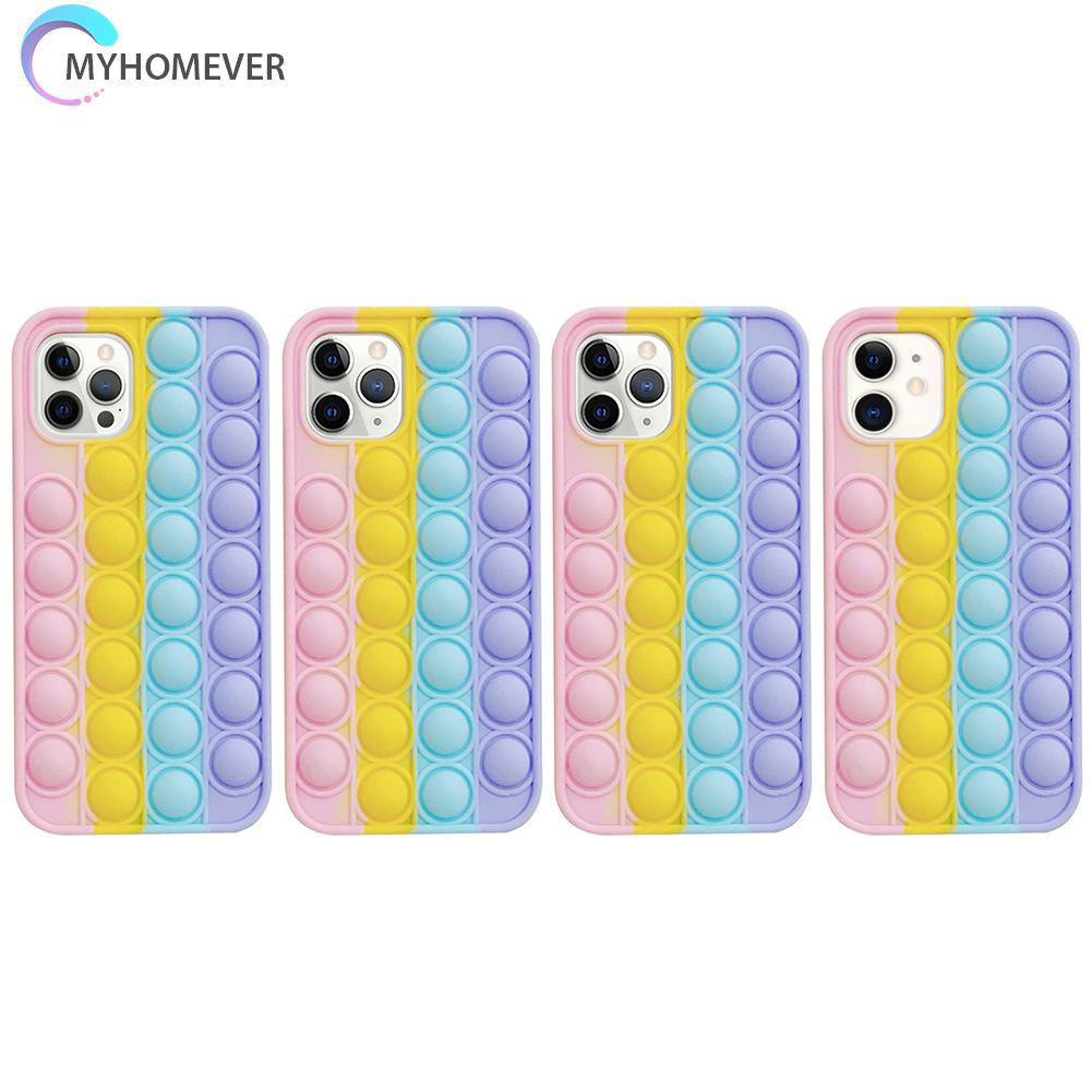 Pop It Fidget Đồ chơi Silicone Relieve Stress Pop Fidget Đồ chơis Push Bubble Phone Case for iPhone