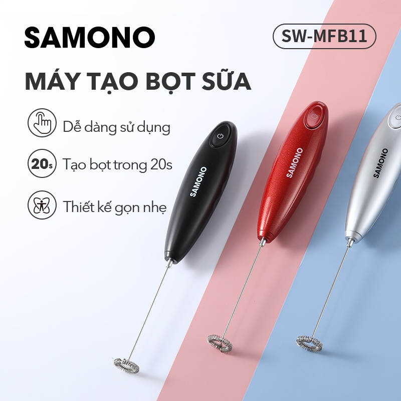 Máy tạo bọt cà phê SAMONO SW-MFB11 SW-MFR11 SW-MFS11 - Bảo hành 12 tháng