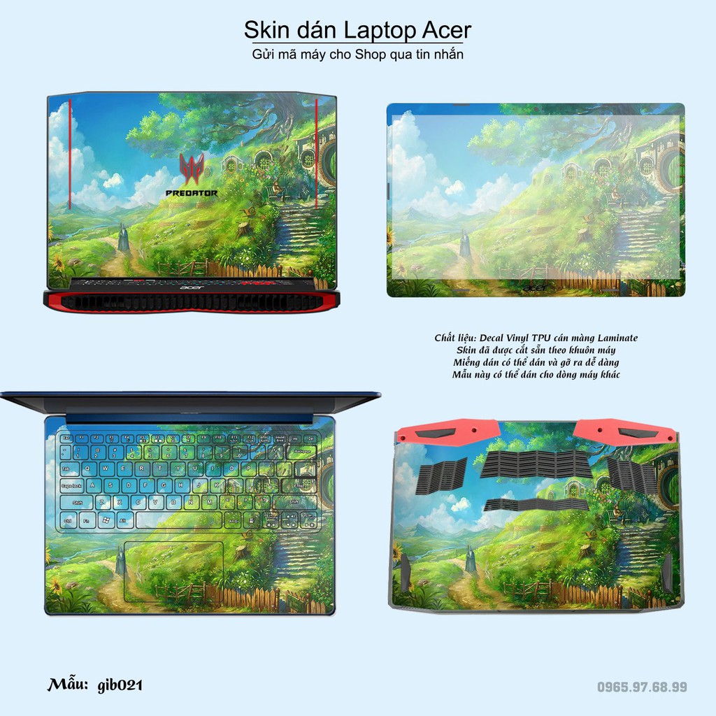 Skin dán Laptop Acer in hình Ghibli anime (inbox mã máy cho Shop)